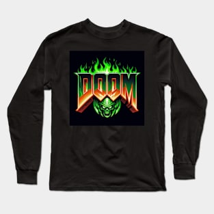 Doom logo in Green and Gold Long Sleeve T-Shirt